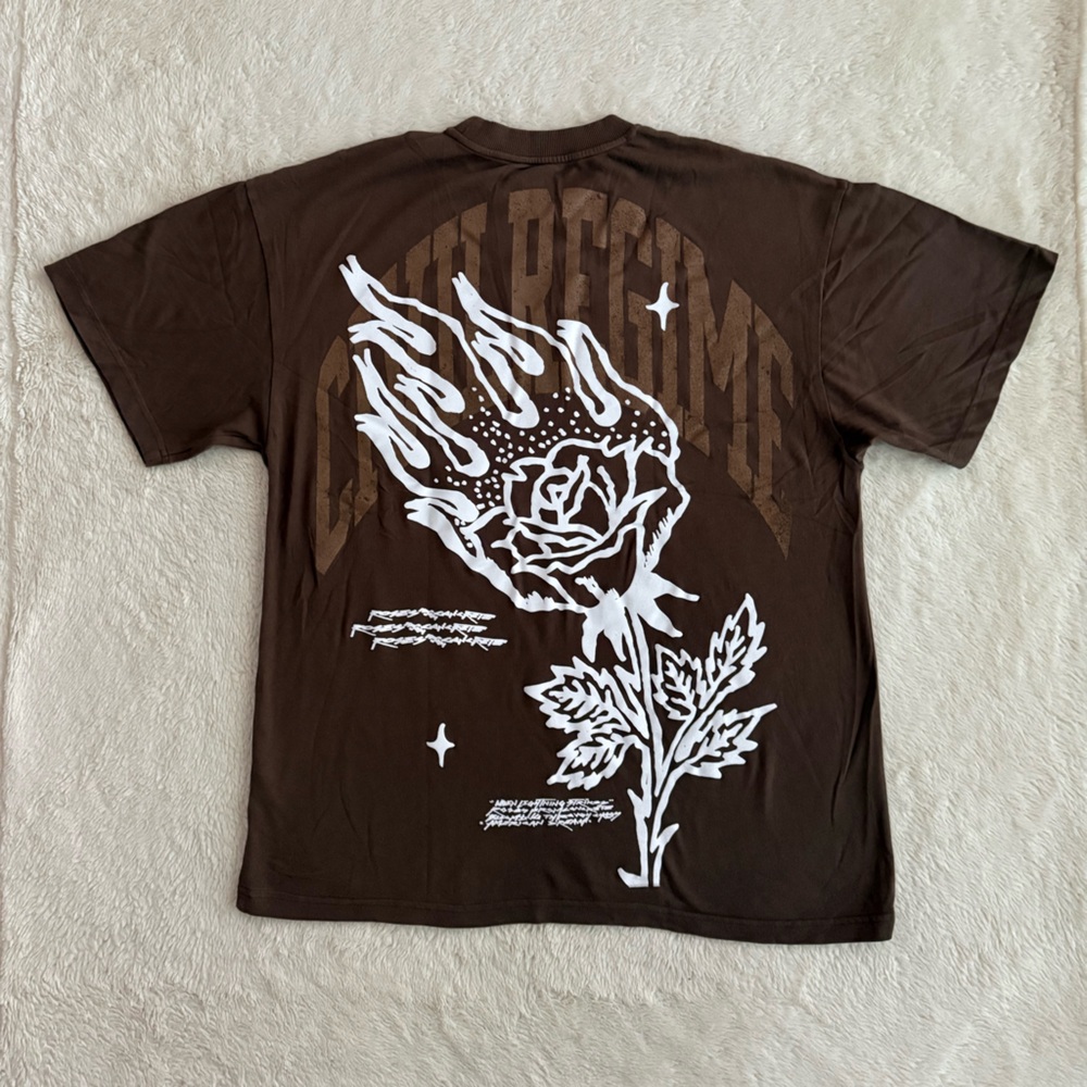 Men’s Civil Regime T-Shirt, Brown, NEW